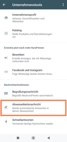 Abwesenheitsnotiz antippen