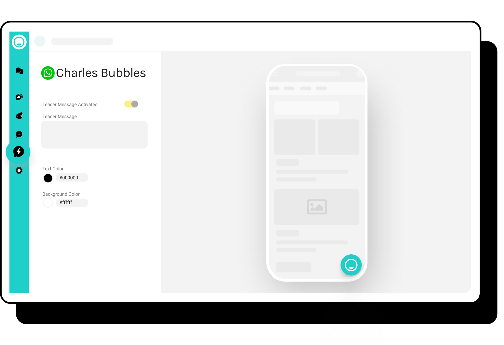 Chat bubble integration