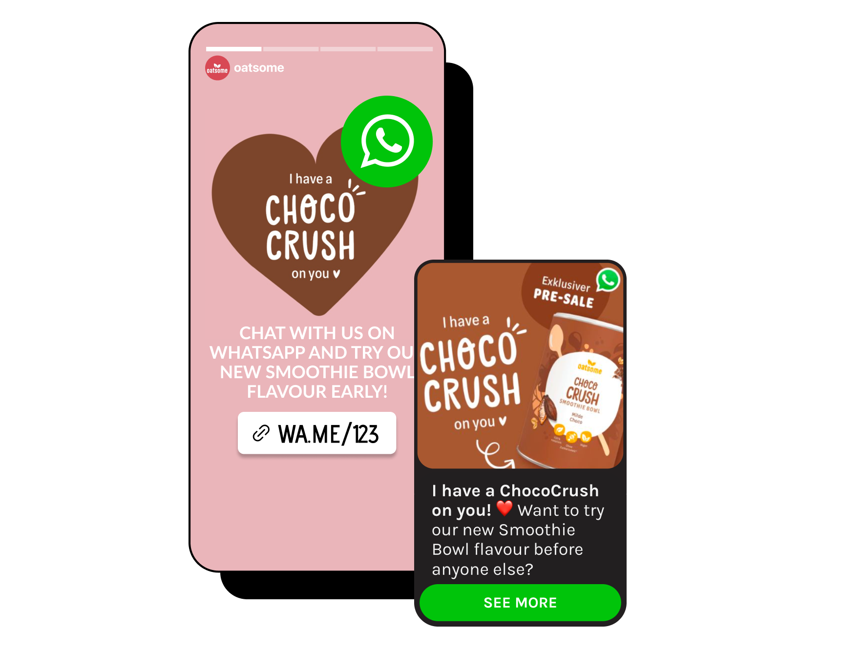 oatsome Choco Crush launch on Instagram and WhatsApp