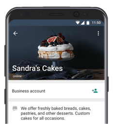 WhatsApp Business profile page